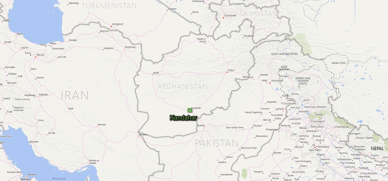 kandahar afghanistan country map